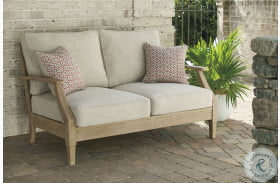Clare View Beige Outdoor Loveseat with Cushion