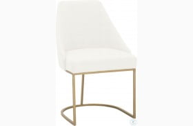 Parissa LiveSmart Peyton Pearl And Brushed Gold Dining Chair Set of 2