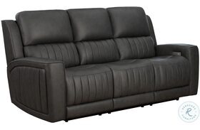 Pierce Homerun Dark Gray Zero Gravity Power Reclining Sofa with Power Headrests And Lumbar