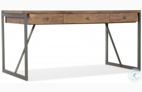 5681-10458-MWD Medium Natural Wood And Gray Writing Desk