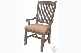 Port Townsend Grey Slat Back Upholstered Arm Chair Set of 2