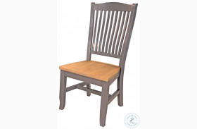 Port Townsend Grey And Seaside Pine Wood Slatback Side Chair Set of 2