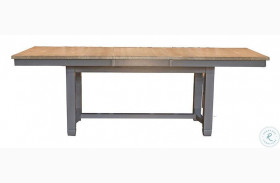 Port Townsend Grey And Seaside Pine Extendable Rectangular Trestle Dining Table