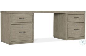 Linville Falls Soft Smoked Gray 84" Desk with Two File Cabinet