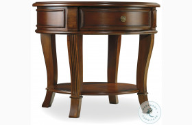 Brookhaven Cherry Finish Round Lamp Table