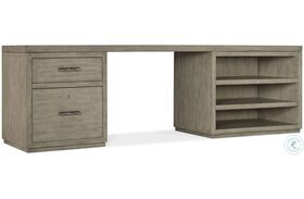 Linville Falls Soft Smoked Gray 96" Desk with One File and Open Desk Cabinet