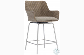 Logan Square Beige And Grey Mist Swivel Counter Height Stool