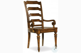 Tynecastle Chestnut Ladder Back Arm Chair Set Of 2
