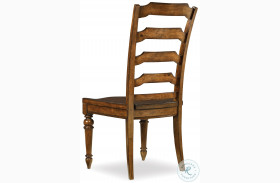 Tynecastle Brown Finish Ladderback Side Chair Set of 2