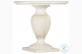 Traditions Soft White Round End Table