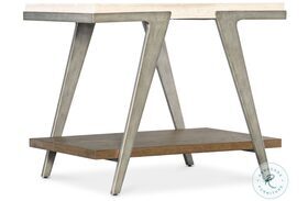 Commerce And Market Cream Natural And Gray Boomerang Side Table