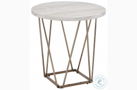 Rowyn White And Copper End Table
