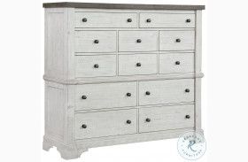 Valley Ridge Distressed White And Rustic Gray 12 Drawer Gentlemans Chest