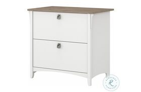 Salinas Pure White and Shiplap Gray 2 Drawer Lateral File Cabinet