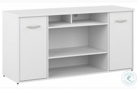 Studio C White 60" Office Storage Cabinet with Doors and Shelves
