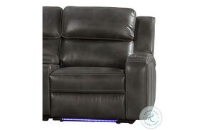 Silhouette Slate RAF Dual Power Recliner with Lights