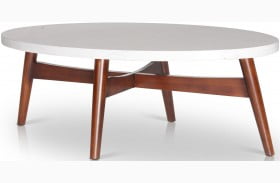 Serena White Silverstone And Natural Cherry Cocktail Table