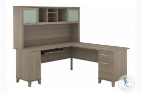 Somerset Ash Gray 72" L Shaped Desk With Hutch
