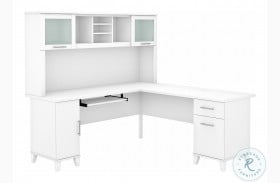 Somerset White 72" L Shaped Desk With Hutch