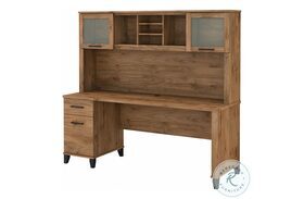Somerset Fresh Walnut 72" Office Desk with Drawers and Hutch