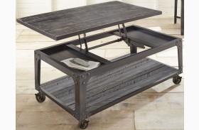 Sherlock Antiqued Dark Charcoal Lift Top Cocktail Table