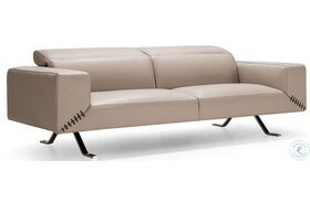 Silvio Silverfox Leather Sofa with Adjustable Headrest