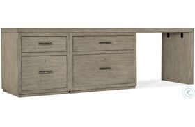 Linville Falls Soft Smoked Gray 96" Desk with File and Lateral File Cabinet