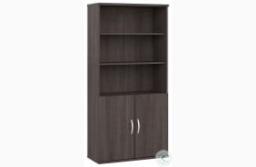 Studio A Storm Gray Tall 5 Shelf Bookcase with Doors