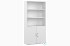 Studio A White Tall 5 Shelf Bookcase with Doors