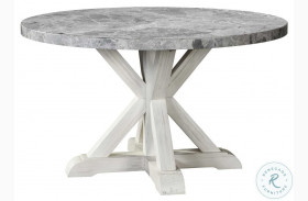 Canova Gray Marble And Cathedral White Round Dining Table