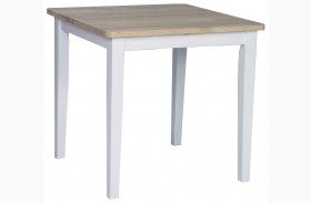 Dining Essentials White/Natural Square Dining Table