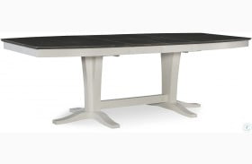 Cosmopolitan White and Gray Milano Double Pedestal Extendable Dining Table