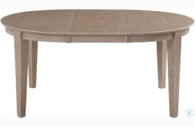 Cosmopolitan Taupe Gray Oval Butterfly Extendable Dining Table