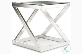 Coylin Brushed Nickel Square End Table