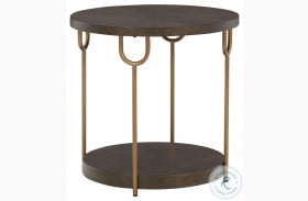 Brazburn Dark Brown and Gold End Table
