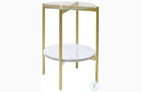 Wynora White And Gold End Table