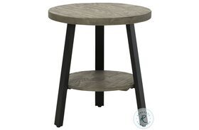 Brennegan Grey And Black Round End Table
