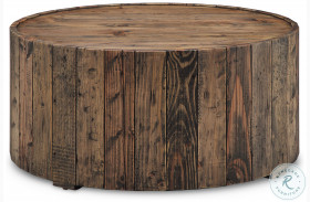 Dakota Rustic Pine Round Cocktail Table