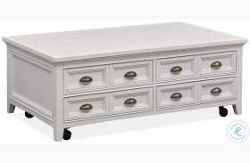 Heron Cove Chalk White Lift Top Storage Castered Cocktail Table