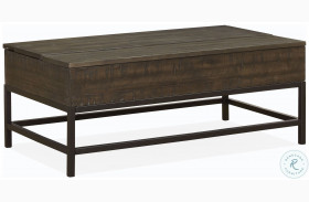 Parker Distressed Whiskey And Matte Black Lift Top Cocktail Table