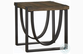 Bowden Rustic Honey And Distressed Iron Rectangular End Table