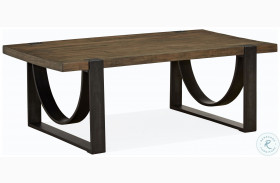 Bowden Rustic Honey And Distressed Iron Rectangular Cocktail Table