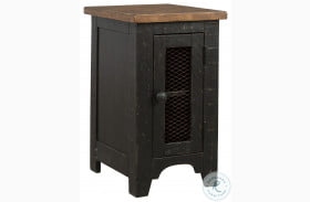 Valebeck Black and Brown Chair Side Table