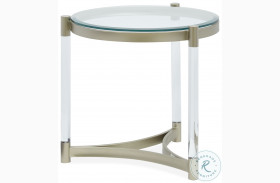 Silas Platinum And Clear Acrylic Round End Table