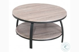 Curtis Barn Gray And Black 35" Round Coffee Table
