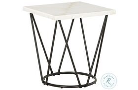 Vancent White And Black Square End Table