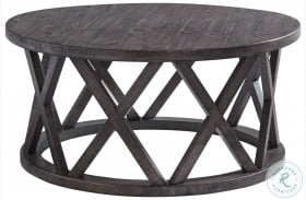 Sharzane Gray and Brown Round Cocktail Table