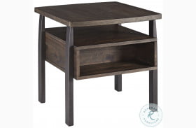 Vailbry Brown And Black Rectangular End Table