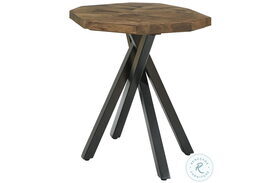 Haileeton Brown And Black Round End Table