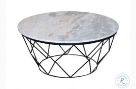 Outbound White Marble And Black Iron Cocktail Table